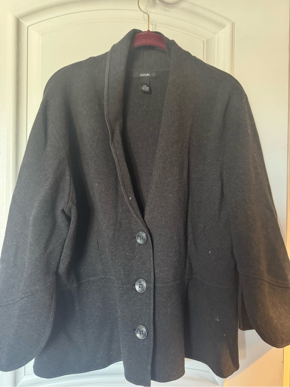 Alfani Dark Gray Knit Shawl-Collar Cardigan size XXL